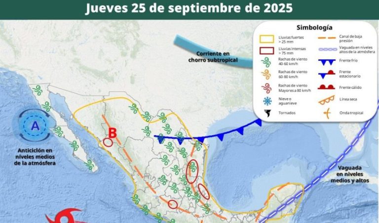 Prevén lluvias por ingreso del Frente Frío No. 4 en Tamaulipas a partir del jueves; persistirán altas temperaturas