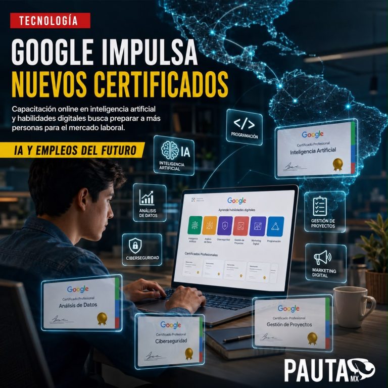 Google impulsa nuevos cursos certificados en inteligencia artificial y habilidades digitales