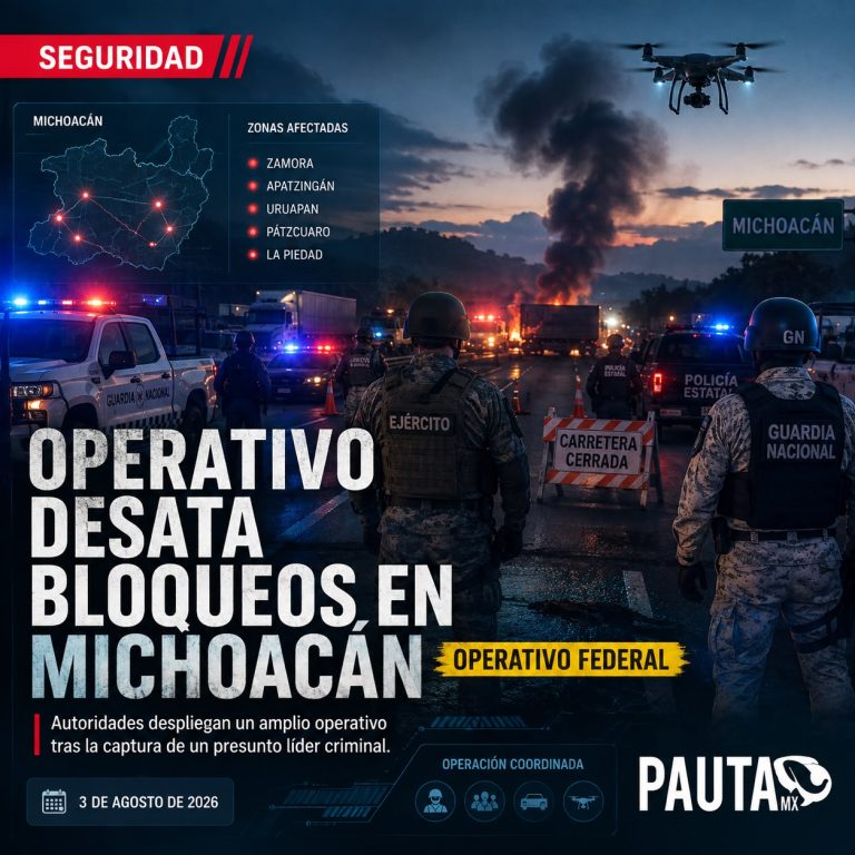 Bloqueos y operativos en Michoacán tras la captura de un presunto líder criminal