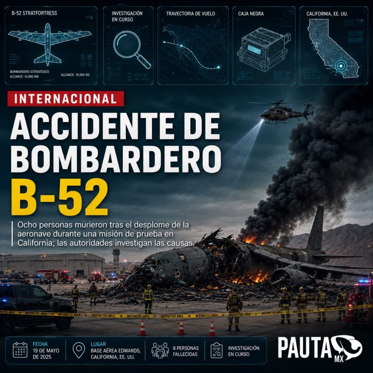 OCHO MUERTOS TRAS ACCIDENTE DE UN BOMBARDERO B-52 EN CALIFORNIA
